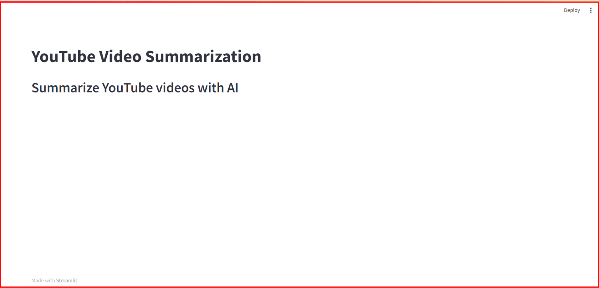 Your initial Streamlit application